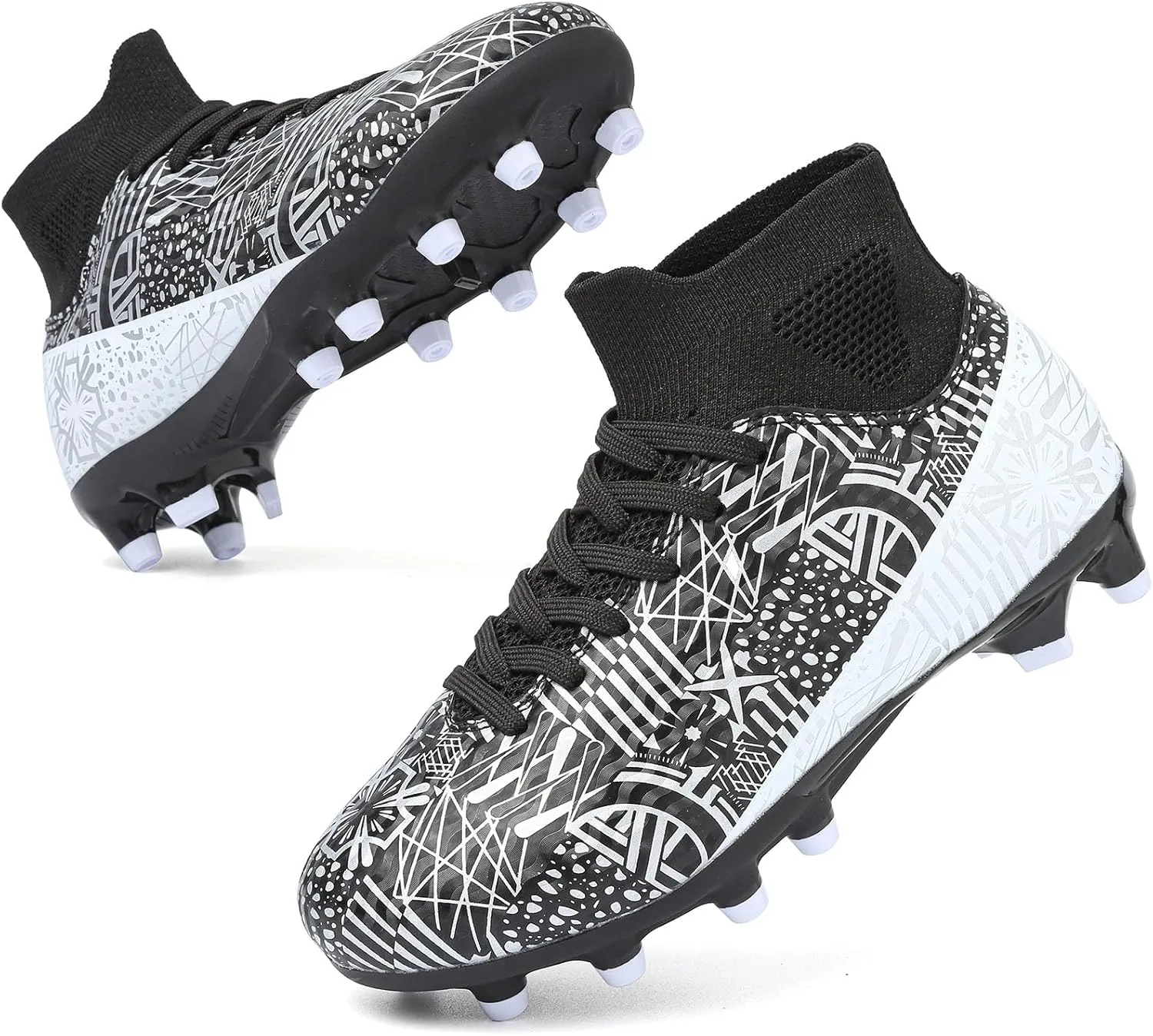 ASoftLand Boys Girls Soccer Cleats Lace Up Cleats(Little Kid/Big Kid) AG/FG