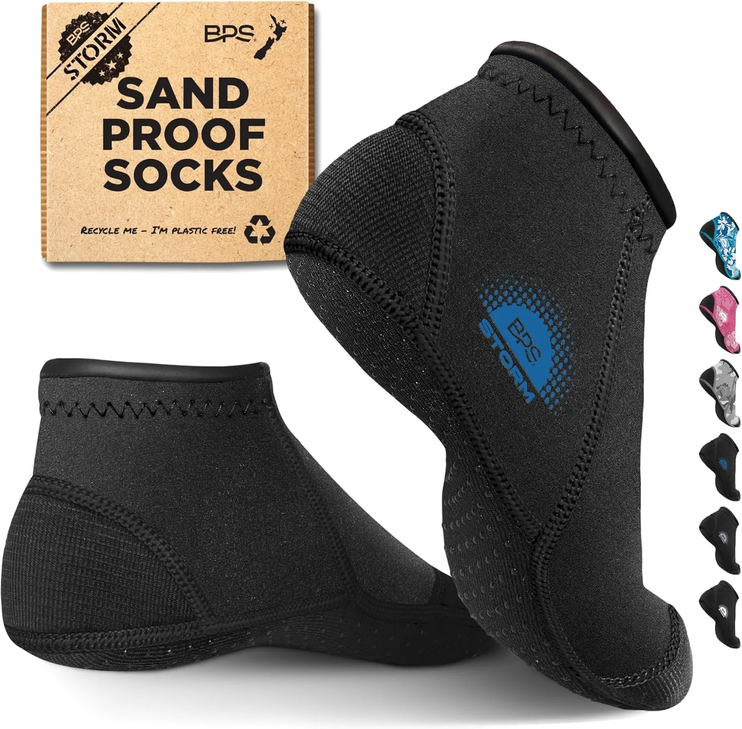 BPS Storm Neoprene Socks 3mm Water Socks Sand Proof Wetsuit Booties Sand Socks for Beach Volleyball Sand Soccer Sports