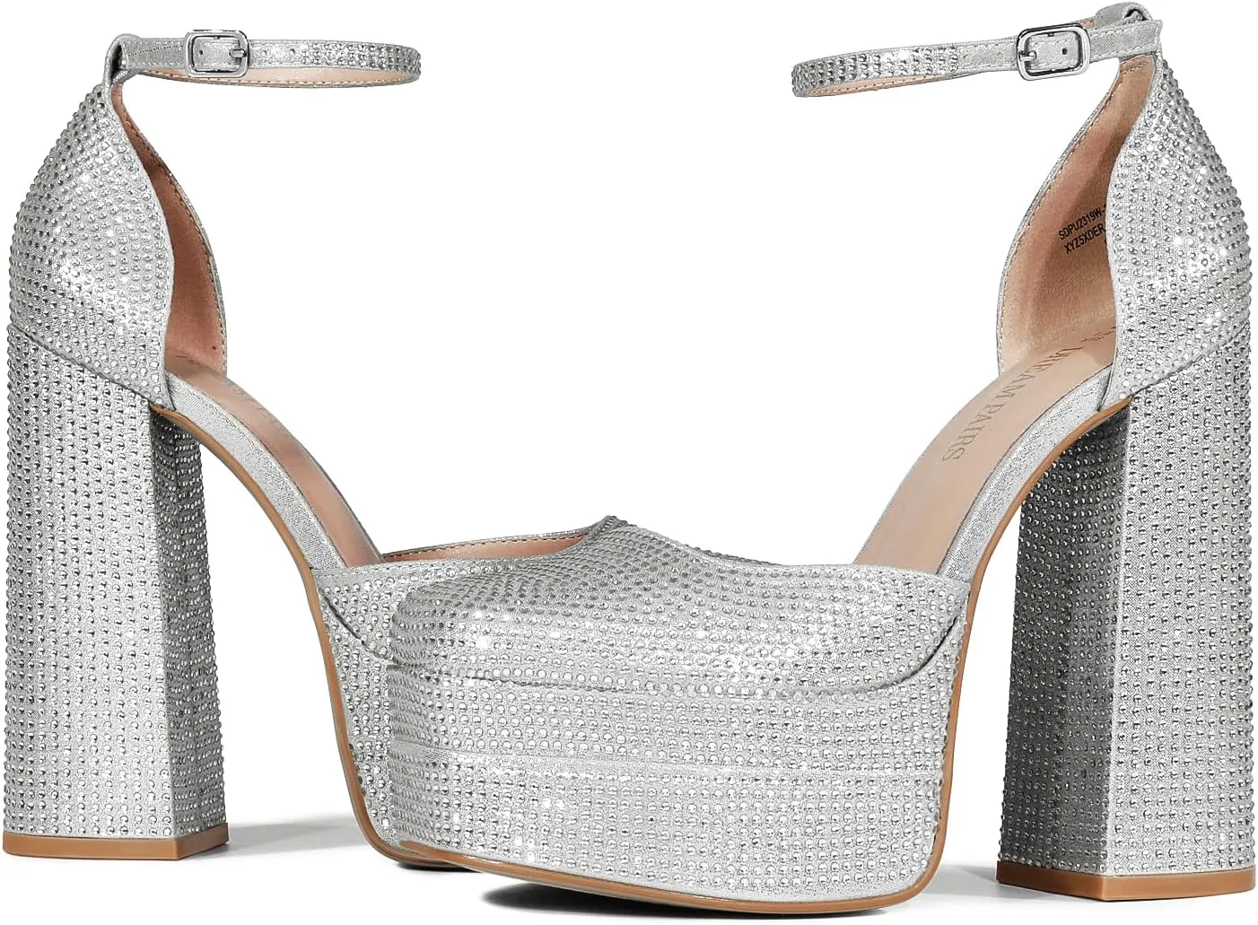 DREAM PAIRS Womens High Chunky Platform Closed Toe Block Heels Square Toe Ankle Strap Dress Wedding Party Pumps Shoes Aurelia
