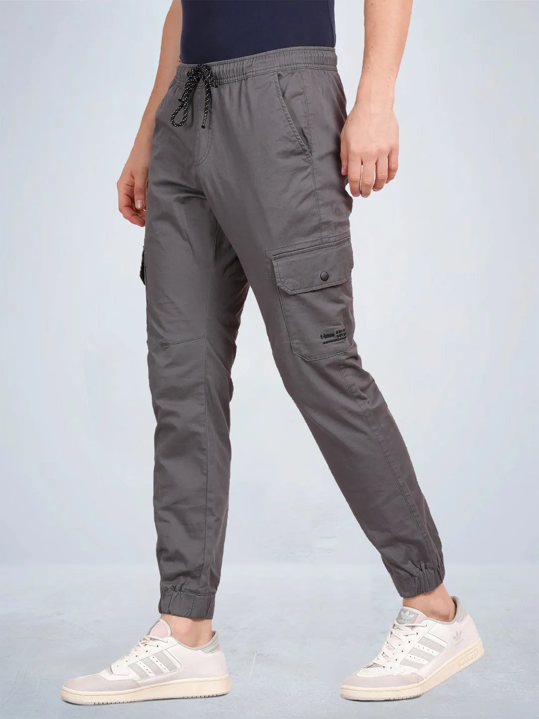 Solid Castle Rock Grey Cargo Joggers