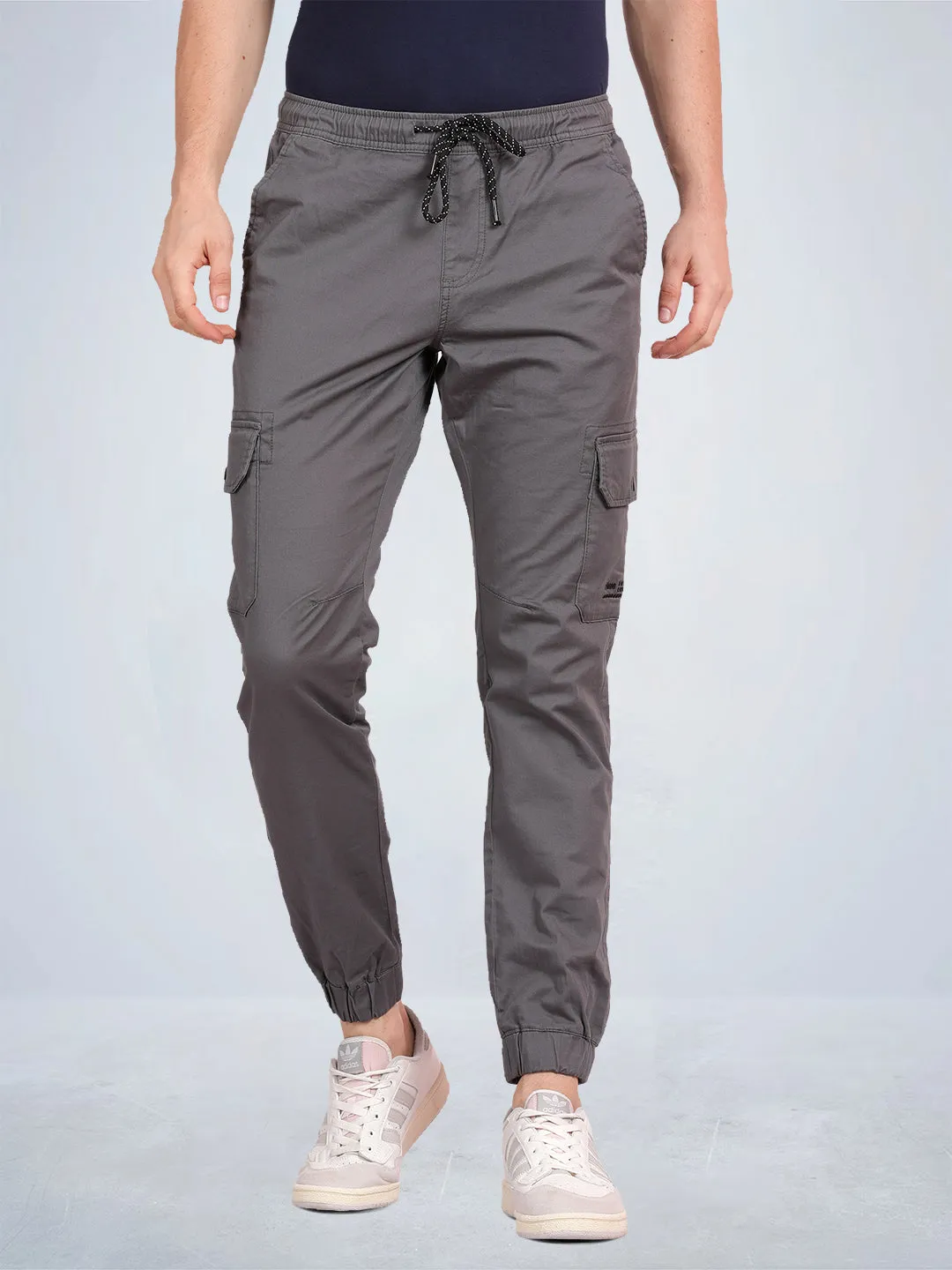 Solid Castle Rock Grey Cargo Joggers